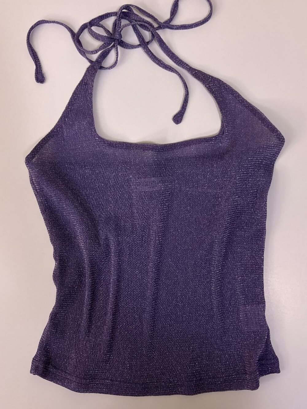 Princess Polly Sheer Purple Shimmer Halter Top size US 4